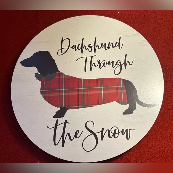 Other - NWT-Holiday Dachshund Through the Snow ❄️ Wooden Lazy Susan